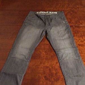 Express Rocco Slim Straight Gray Jeans